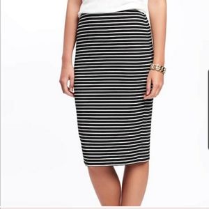 Stripped Knit Pencil Skirt L